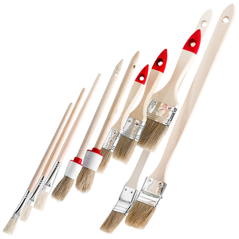 Pinsel-Set | 10-teilig | Emaillelack-, Ring-, Flach- & Heizkörperpinsel | YES