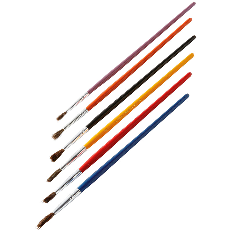 Schulmalpinsel-Set Grösse 1-6 | 6-teilig | Holzgriff | Blechzwinge | Kamelhaar | Schuller Eh`klar Atelier School