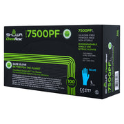 SHOWA 7500PF EBT blaue Nitrilhandschuhe, Box, Vorderseite