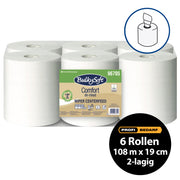 Midi-Papierreinigungsrollen Comfort Recycling | 2-lagig | 108 m x 19 cm | de-inked | BulkySoft®
