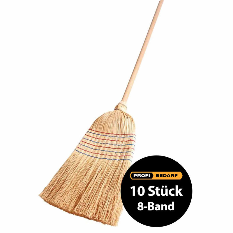 Reisbesen 8/Band | extra stark | Buchenholzstiel 105 cm | Naturborsten