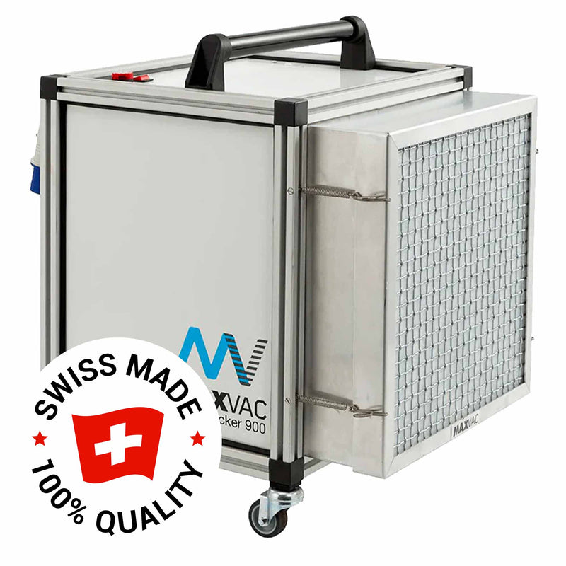 Bau-Luftreiniger Maxvac DB900 | 900 m³/h | HEPA H14 & Aktivkohle | optional mit Unterdruck