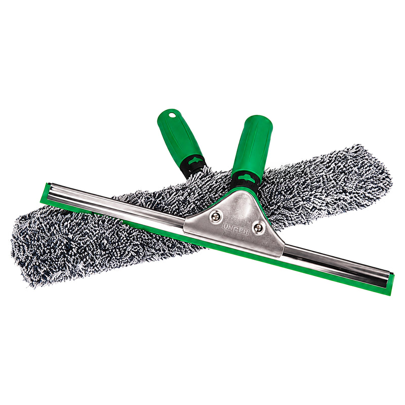 Unger ErgoTec Glasreinigungsset 3in1 | Fensterwischer, Einwascher & Eimer | für professionelle Glasreinigung | AK013