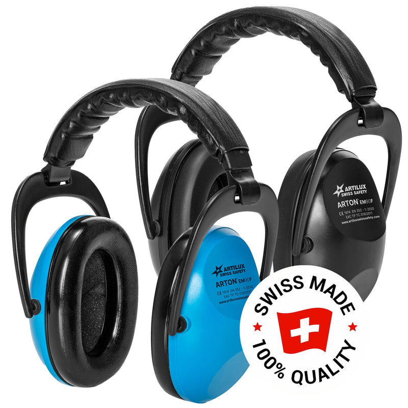 Kapselgehörschutz EM90F | SNR 24 | Kunststoff | klappbarer & gepolsterter Kopfbügel | Swiss Made | ARTILUX ARTON®