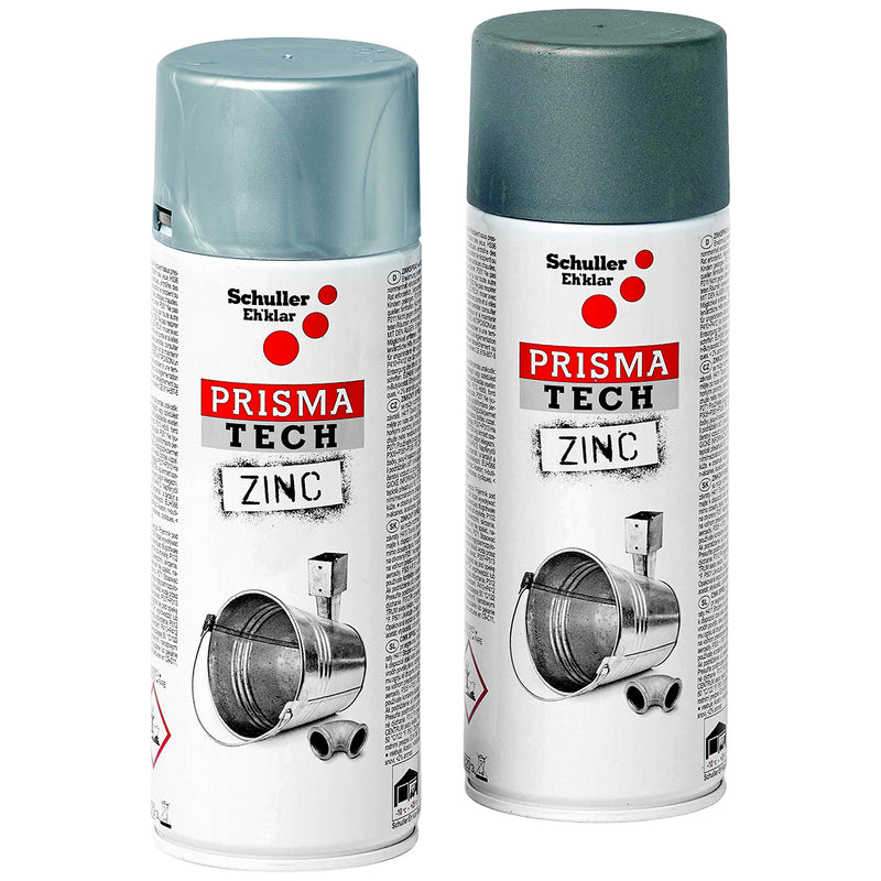 Lackspraydosen Prisma Tech Zinc | hell & dunkel | 400 ml | Korrosionsschutz | Schuller Eh`klar