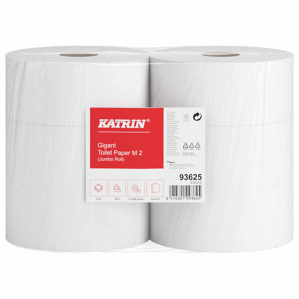 Jumbo Toilettenpapier 2-lagig | 300 m x 9 cm | 100% Zellstoff | Katrin M 93625
