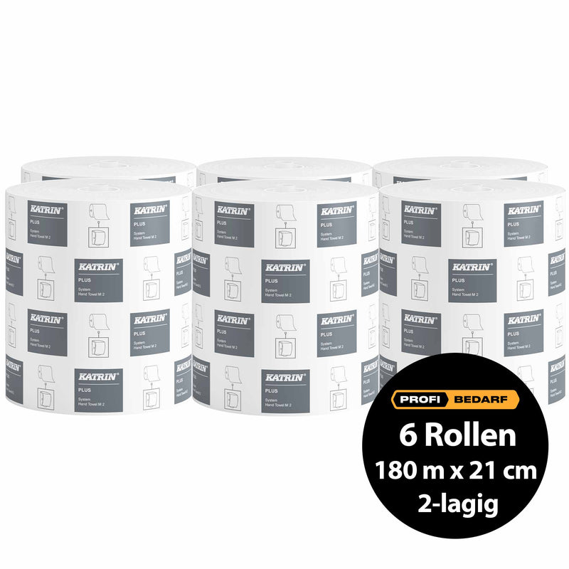Handtuchrollen | 180 m x 20,9 cm | 2-lagig | 100% Zellstoff | Katrin System M2
