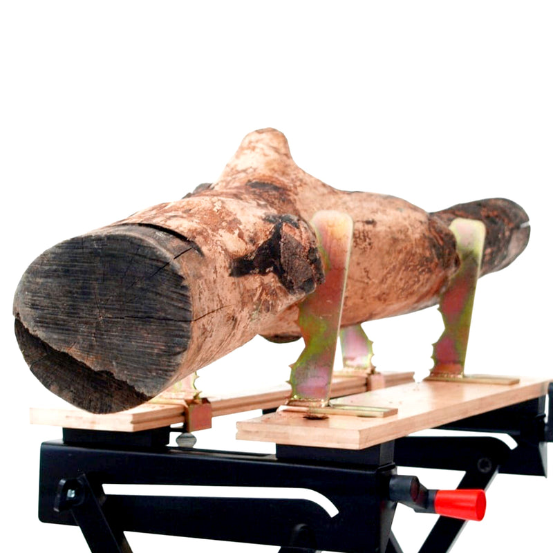 Holzklammern Werkbank | 4er-Set | bis 150 mm | für Motorsägenarbeiten | Forest Master BJL25