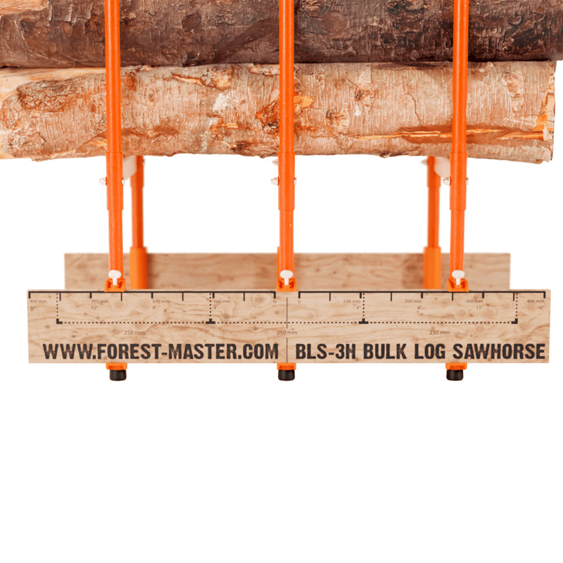 Sägebock aus Metall | bis 250 kg | klappbar | mit Fixierketten | Forest Master BLS-3H