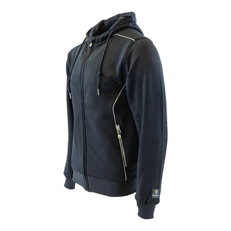 Bormio Anea, schwarzer Hoodie, seitliche Detailansicht