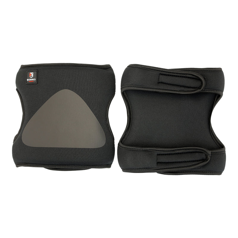 Bormio Safety Hobuck, schwarze Knieschoner, Vorder- und Rückseite