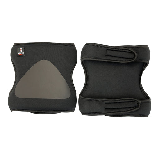 Bormio Safety Hobuck, schwarze Knieschoner, Vorder- und Rückseite