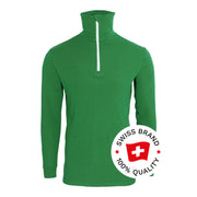 Bormio Spirit Kimm, Rollkragenshirt Hellgrün, Frontalansicht mit Swiss-Brand-Button