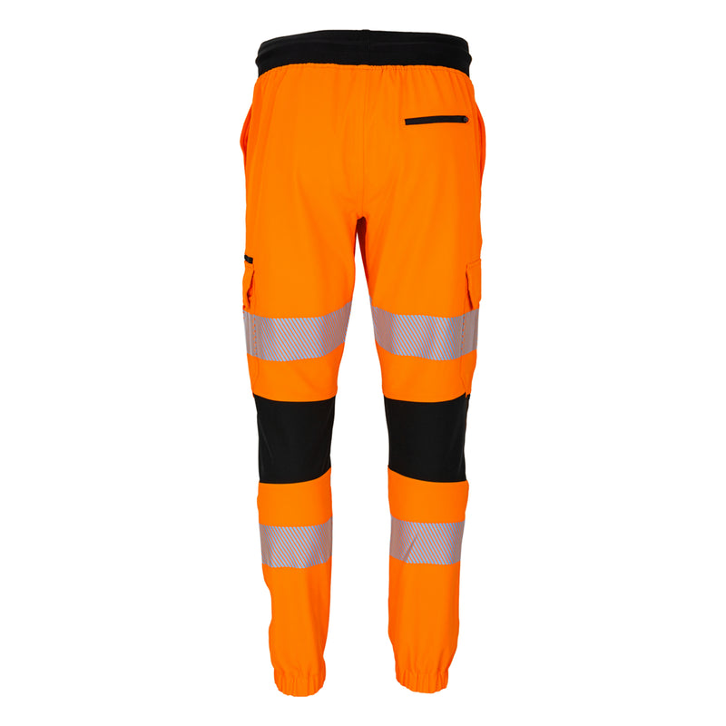Bormio Safety Moleson, Warnschutz-Jogginghose Orange/Schwarz, Rückseite