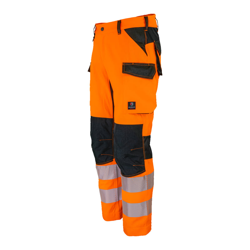 Bormio Safety Montalin SL72, HiVis Orange/Schwarz, seitliche Ansicht