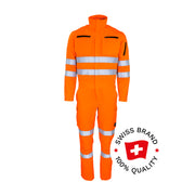Bormio Safety Schilthorn, HiVis Orange, Front mit Swiss-Brand-Button