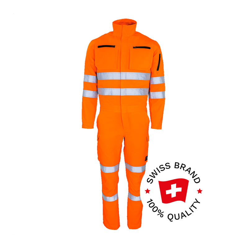 Bormio Safety Schilthorn, HiVis Orange, Front mit Swiss-Brand-Button