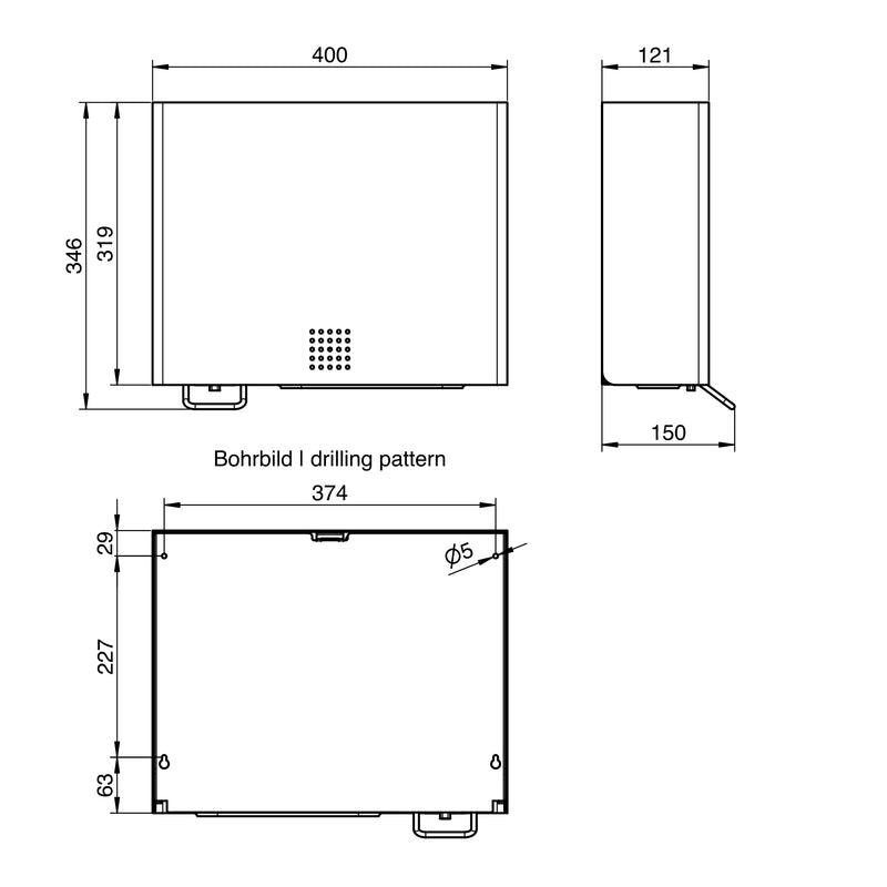 Papierhandtuch- & Desinfektionsmittelspender | Edelstahl mit Feinstruktur | 550 Blatt | 1,5 Liter | PROOX 120-DE