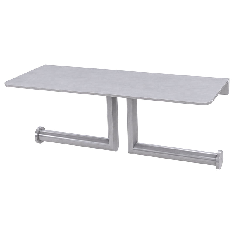 WC-Rollenhalter mit Ablage | Doppelt | Edelstahl mit Feinstruktur | PROOX 388