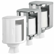 Rollenhandtuchspender Edelstahl | mit Schiebetür | Mediclinics DT0303