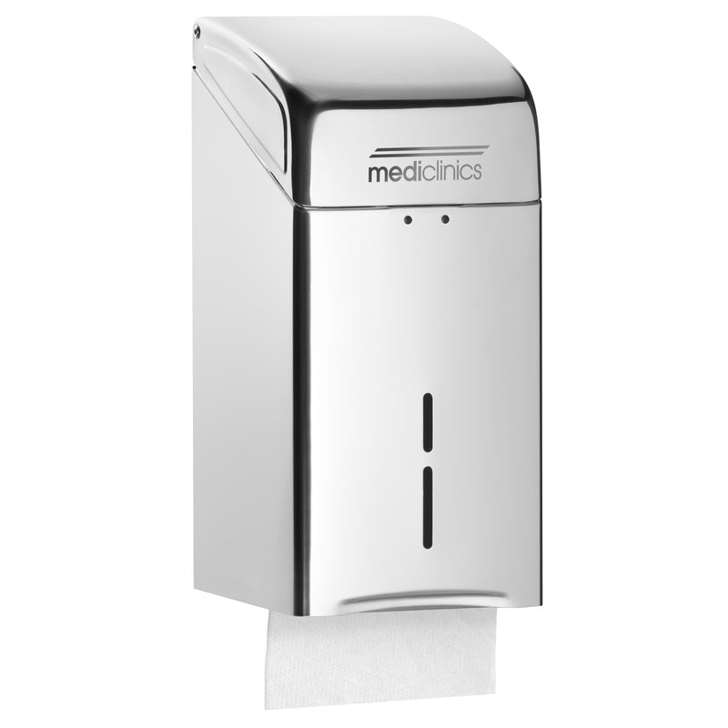 Einzelblatt-Toilettenpapierspender Edelstahl | 400 Blatt | Mediclinics DTH100