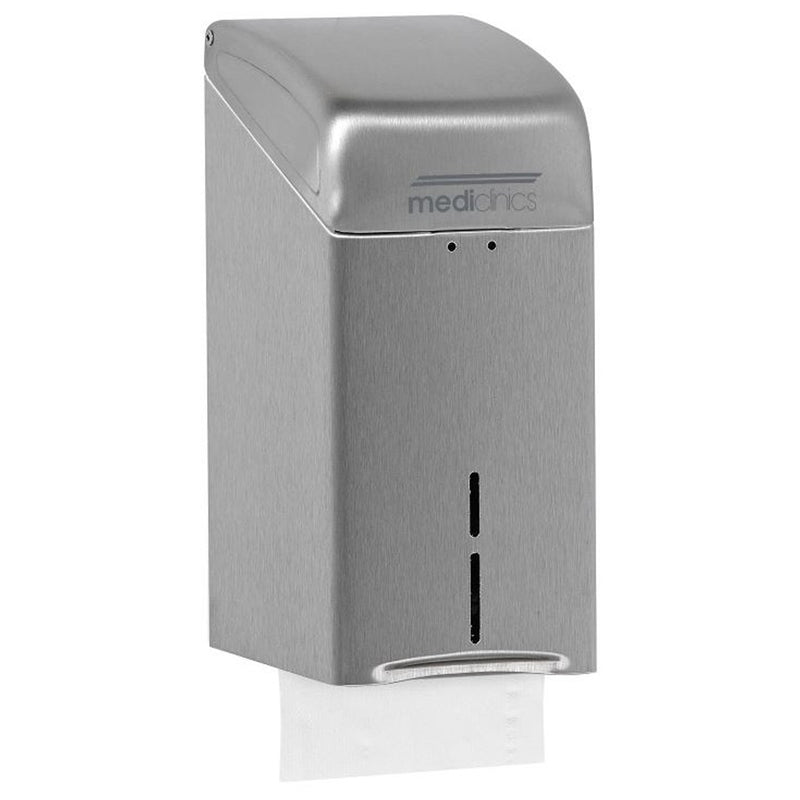 Einzelblatt-Toilettenpapierspender Edelstahl | 400 Blatt | Mediclinics DTH100