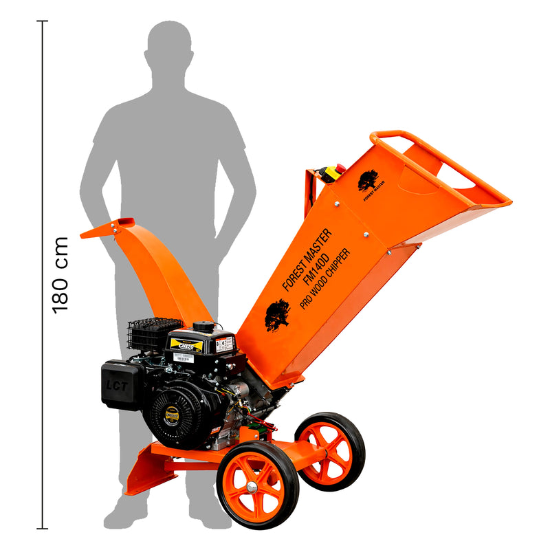 Benzin-Holzhäcksler | 14 PS | Äste bis 100 mm | Elektrostarter | Mulch-Kit | Forest Master FM14DDES