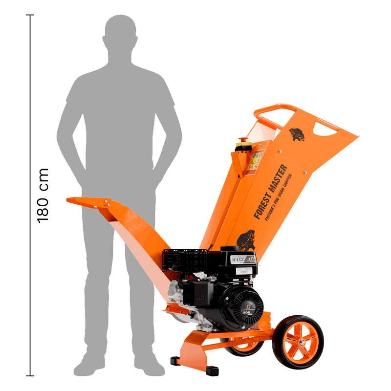 Benzin-Holzhäcksler | 18 PS Direktantrieb | Äste bis 125 mm | Elektrostarter | Mulch-Kit | Forest Master FM18DDES