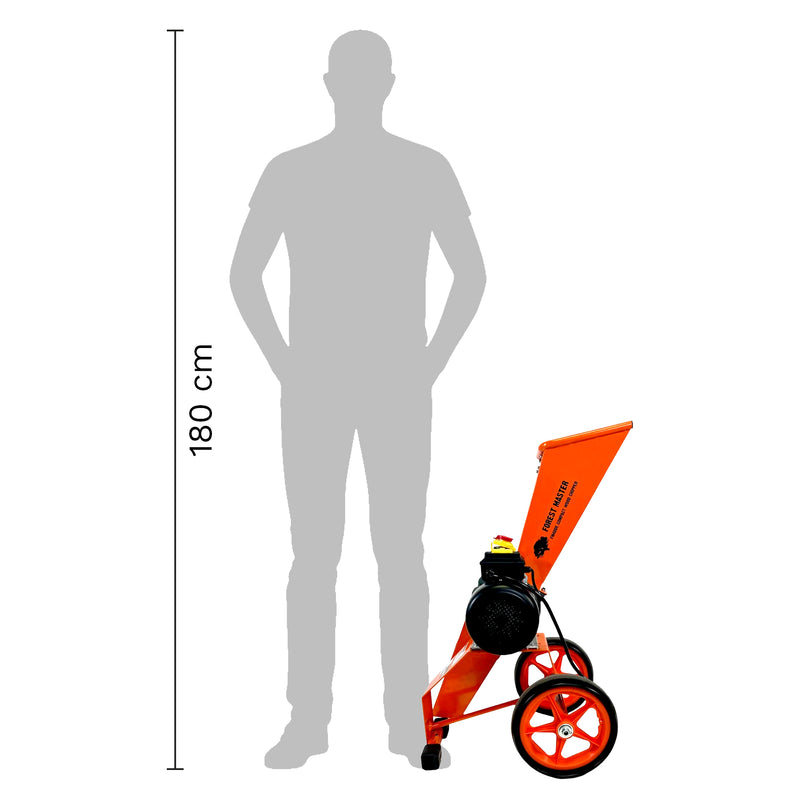 Elektro-Gartenmulcher | 2800 W | Grünabfall & Äste bis 50 mm | Direktantrieb | Forest Master FM4DDE-MUL
