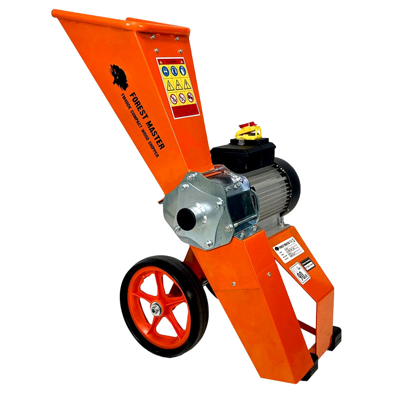 Gartenhäcksler Elektro 4 PS mit Mulchfunktion | bis 50 mm Aststärke | 3-in-1 Häcksler Mulcher | Direktantrieb | Forest Master FM4DDE-MUL