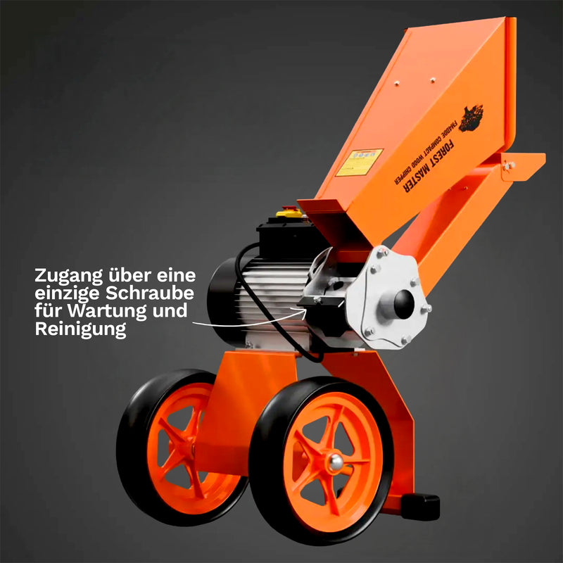 Holzhäcksler Elektro 4 PS | bis 50 mm Aststärke | Direktantrieb | drehbarer Einfülltrichter | Forest Master FM4DDE