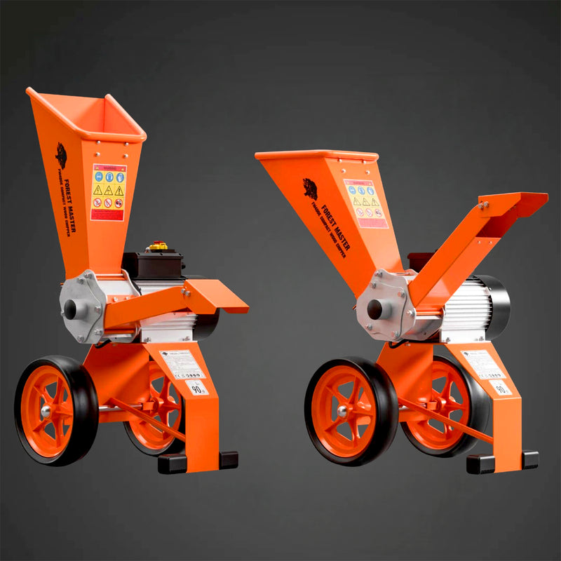 Holzhäcksler Elektro 4 PS | bis 50 mm Aststärke | Direktantrieb | drehbarer Einfülltrichter | Forest Master FM4DDE