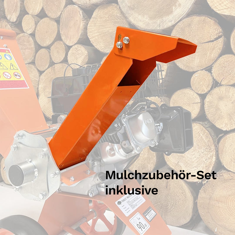 Holzhäcksler Benzin 6 PS | Mulchfunktion | bis 50 mm Aststärke | Direktantrieb | verstellbarer Einfülltrichter | Hand- oder Elektrostarter | Forest Master FM6DD(ES)-MUL