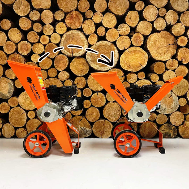 Holzhäcksler Benzin 6 PS | Mulchfunktion | bis 50 mm Aststärke | Direktantrieb | verstellbarer Einfülltrichter | Hand- oder Elektrostarter | Forest Master FM6DD(ES)-MUL