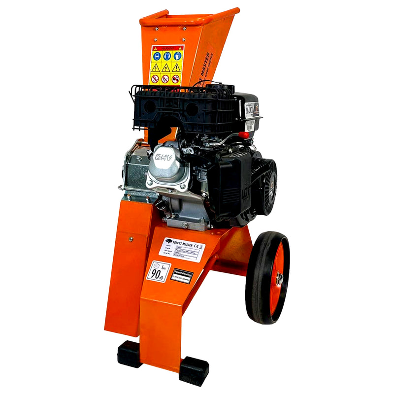 Gartenhäcksler Benzin 6 PS mit Mulchfunktion | bis 50 mm Aststärke | Direktantrieb | verstellbarer Einfülltrichter | Hand- oder Elektrostarter | Forest Master FM6DD(ES)-MUL