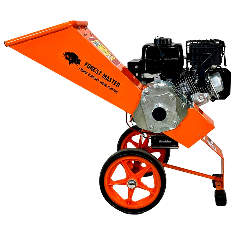 Gartenhäcksler Benzin 6 PS mit Mulchfunktion | bis 50 mm Aststärke | Direktantrieb | verstellbarer Einfülltrichter | Hand- oder Elektrostarter | Forest Master FM6DD(ES)-MUL