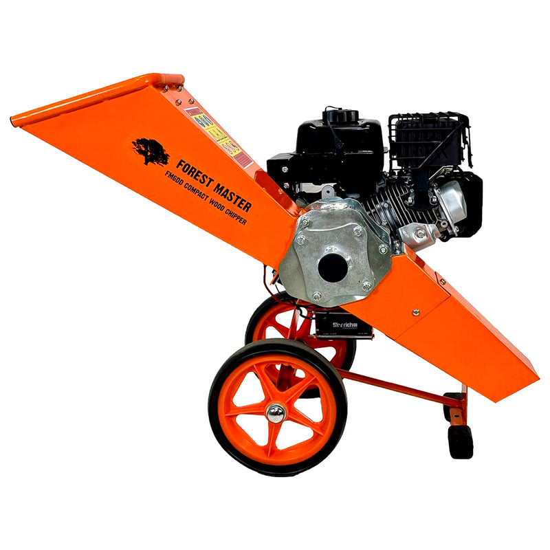 Gartenhäcksler Benzin 6 PS mit Mulchfunktion | bis 50 mm Aststärke | Direktantrieb | verstellbarer Einfülltrichter | Hand- oder Elektrostarter | Forest Master FM6DD(ES)-MUL