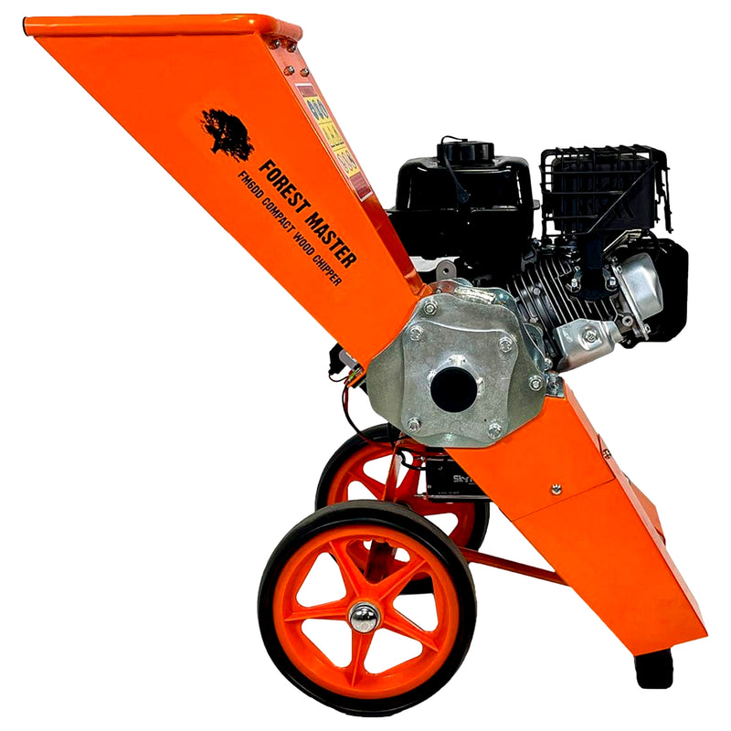Gartenhäcksler Benzin 6 PS mit Mulchfunktion | bis 50 mm Aststärke | Direktantrieb | verstellbarer Einfülltrichter | Hand- oder Elektrostarter | Forest Master FM6DD(ES)-MUL