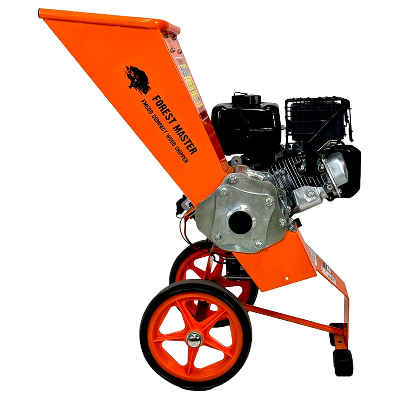 Gartenhäcksler Benzin 6 PS mit Mulchfunktion | bis 50 mm Aststärke | Direktantrieb | verstellbarer Einfülltrichter | Hand- oder Elektrostarter | Forest Master FM6DD(ES)-MUL