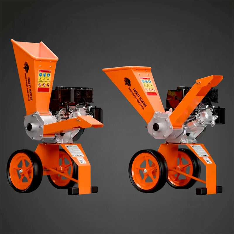 Holzhäcksler Benzin 6 PS | bis 50 mm Aststärke | Direktantrieb | drehbarer Einfülltrichter | Hand- oder Elektrostarter | Forest Master FM6DD/ES