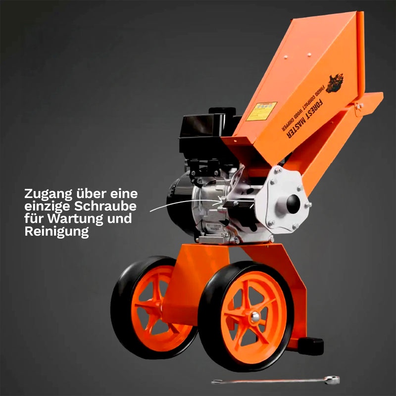 Holzhäcksler Benzin 6 PS | bis 50 mm Aststärke | Direktantrieb | drehbarer Einfülltrichter | Hand- oder Elektrostarter | Forest Master FM6DD/ES