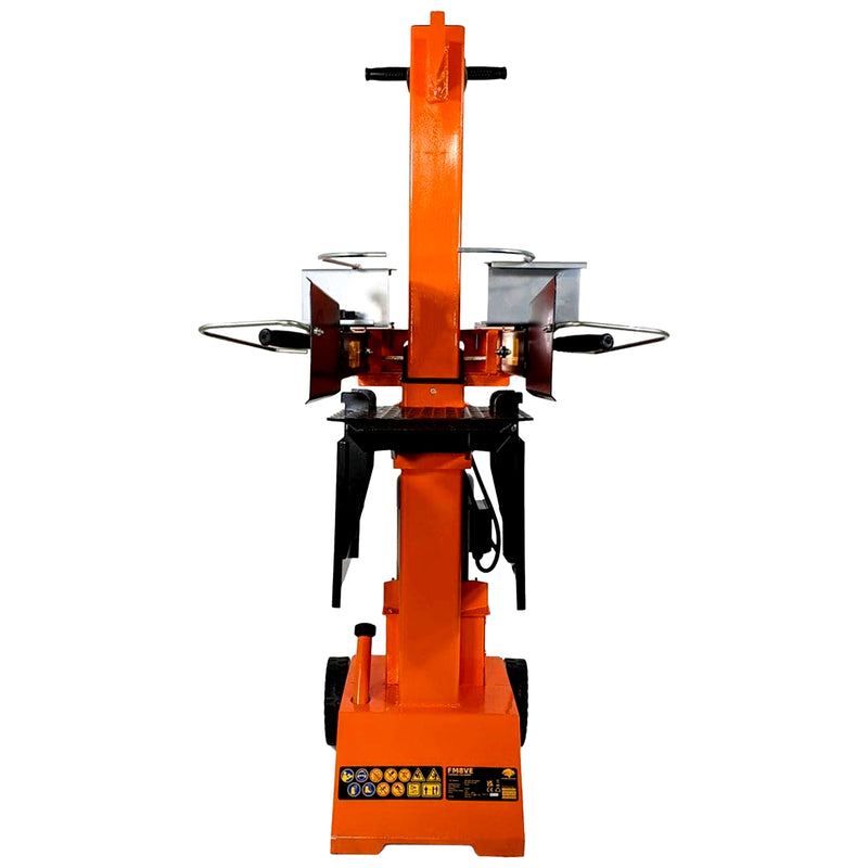 Elektro-Holzspalter vertikal 8 Tonnen | 3000 W | 550 mm | 2-Hand-Bedienung | Forest Master FM8VE