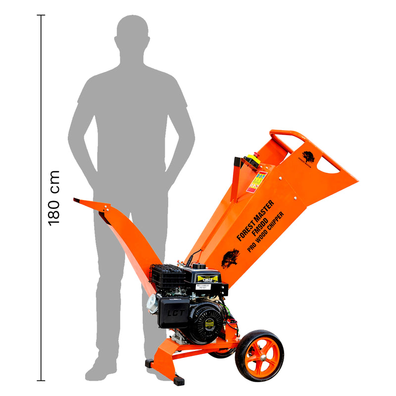 Benzin-Holzhäcksler | 9 PS | Äste bis 85 mm | Elektrostarter | Mulch-Kit | Forest Master FM9DDES