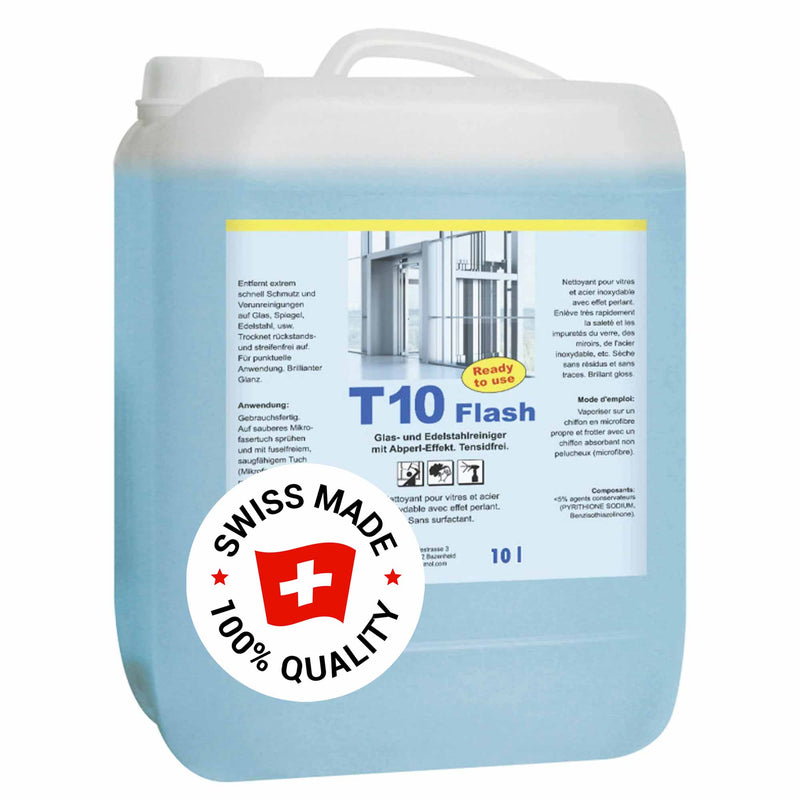 T10 FLASH Glas- & Edelstahlreiniger | gebrauchsfertig | Pramol