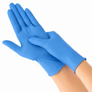 Bormio Sensitive Hugin, blaue Nitril-Einweghandschuhe, Handschuhansicht