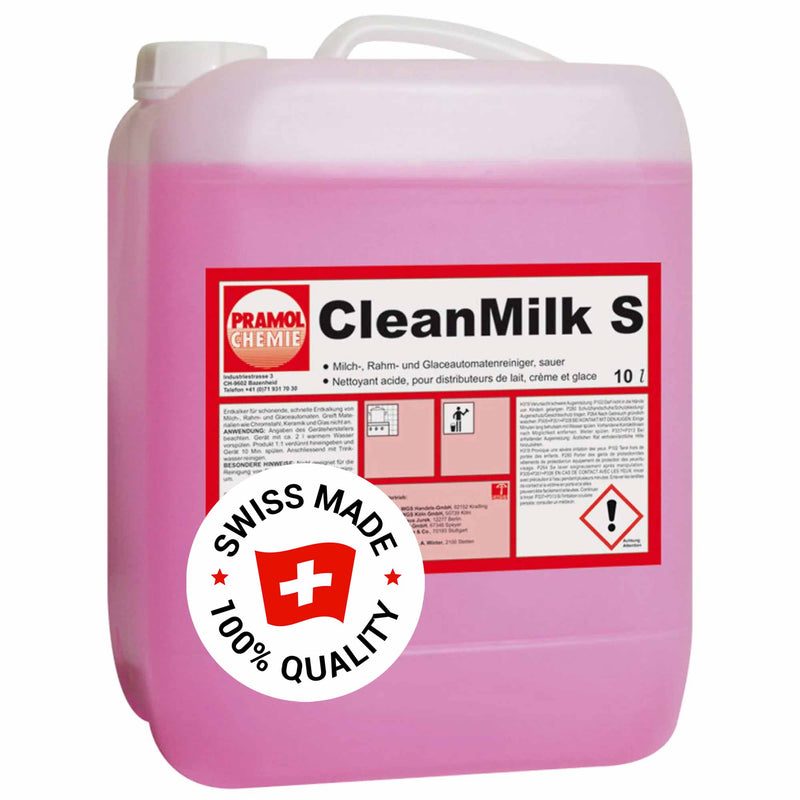 CleanMilk S saurer Entkalker | für Milch-, Rahm- & Glaceautomaten | Pramol
