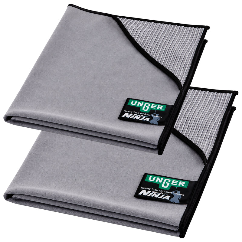 Unger Ninja MicroWipe Mikrofasertuch | 40 × 40 cm / 55 × 55 cm | Premium Glasreinigungstuch | MN40H / MN55H