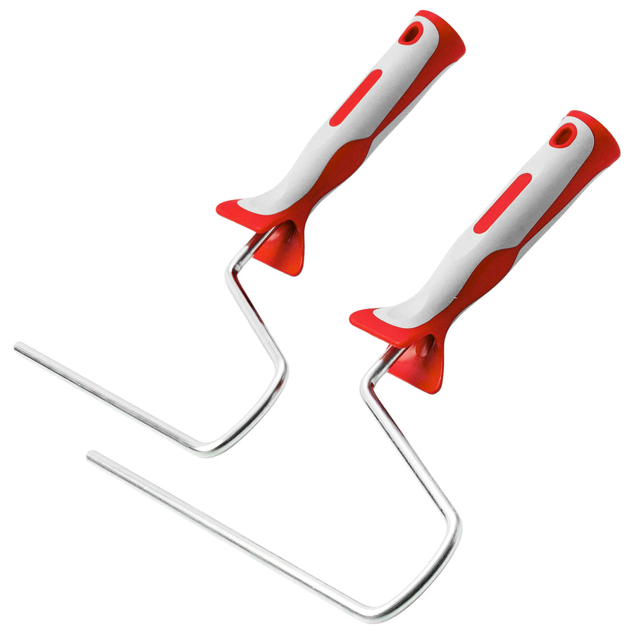 Farbwalzenbügel 18 cm & 25-27 cm | Ø 8 mm | Länge 30 mm | hochglanzverzinkter Stahlbügel | Kunststoffgriff | Schuller Eh`klar Grip 2K