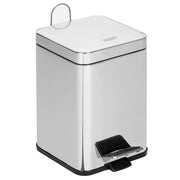 Abfalleimer Edelstahl Quadrat | mit Pedal & Deckel | 6 Liter | Mediclinics PP1206