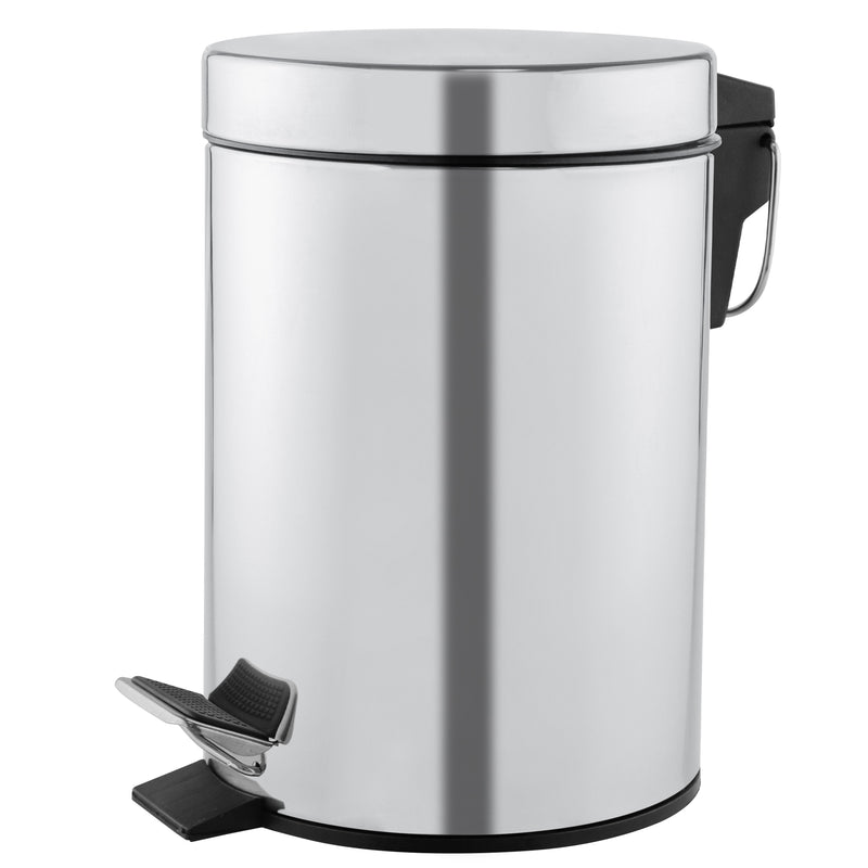 Abfalleimer Edelstahl Rund | mit Pedal & Deckel | 5 Liter | Mediclinics PP1305